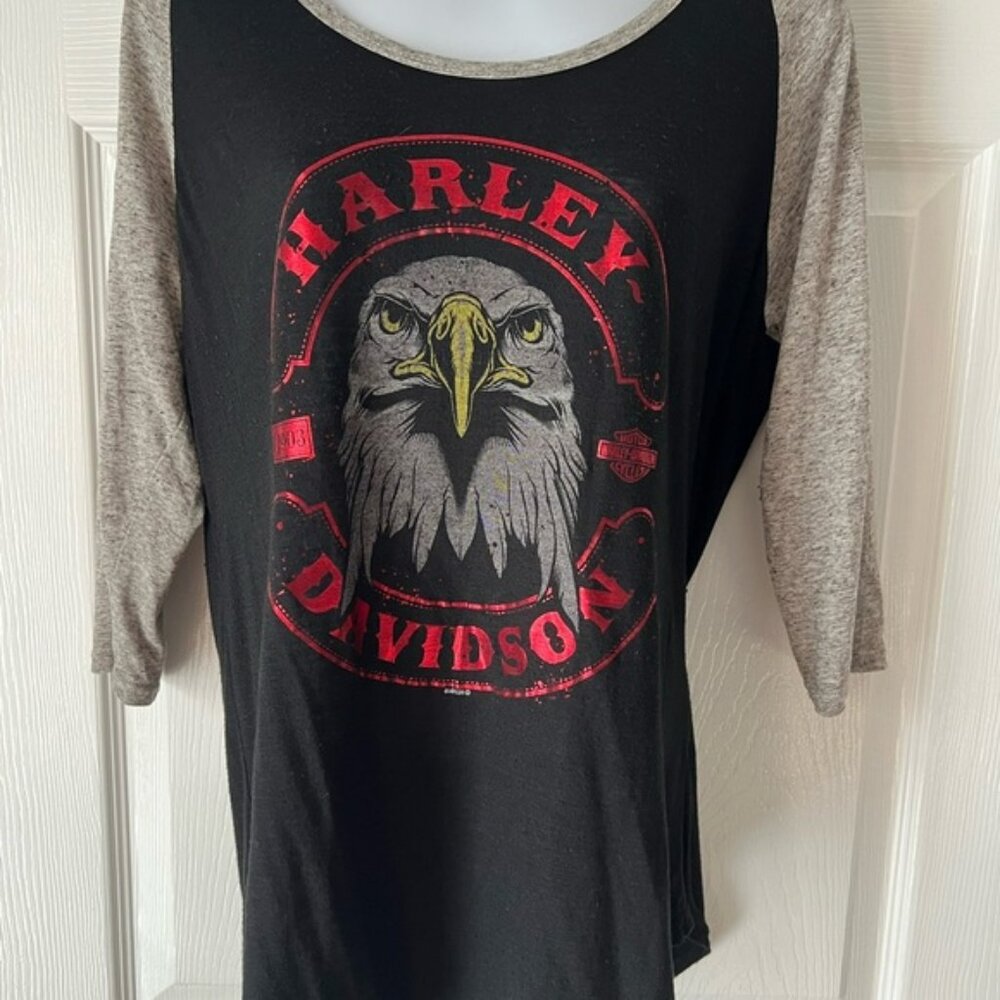 Harley-Davidson Black and Gray Eagle Graphic Shirt